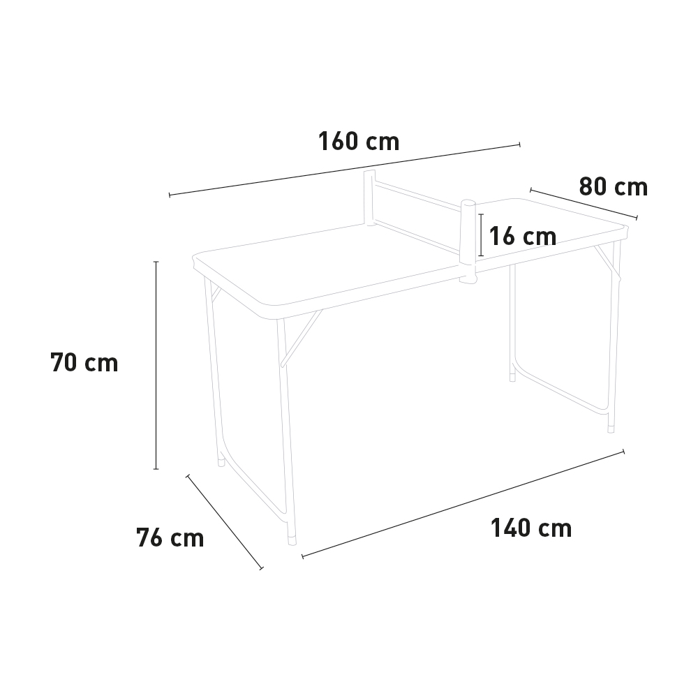 Mesa dobrável para acampamento, mesa de ping pong dobrável 160x80x70 cm com  mesa dobrável para jardim